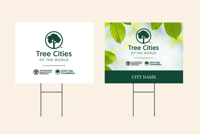 Tree Cities of the World yard sign.